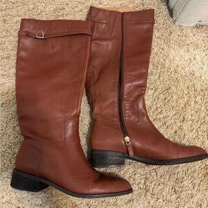 Franco Sarto Chestnut Leather Heeled Boots